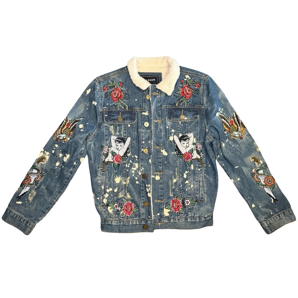 Reason Mulberry Moto Denim Jacket